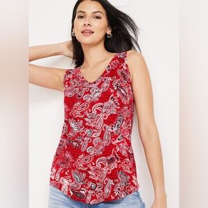 Paisley Red Sleeveless Top Maurices XL